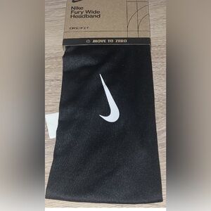 Nike Black and White Fury Wide Headbands